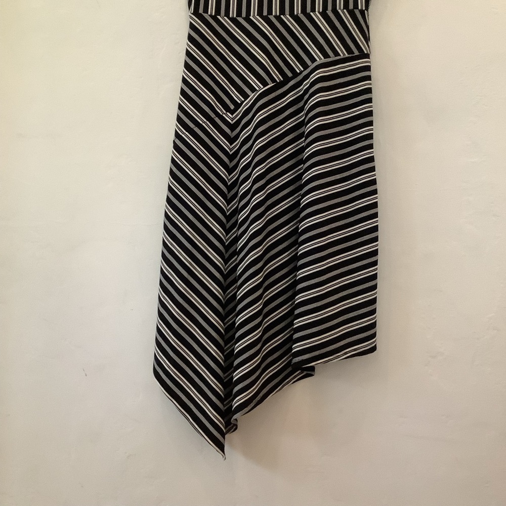 Banana republic asymmetrical dress dark navy and white stripe - Picture 5 of 7